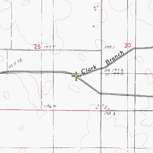 Topographic Map of Clark Branch, IL
