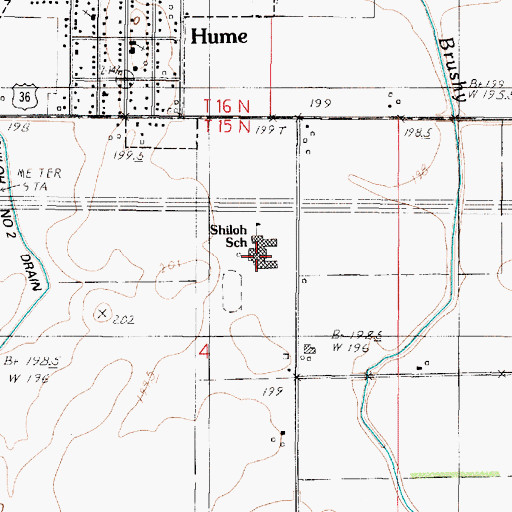 Topographic Map of Shiloh High School, IL