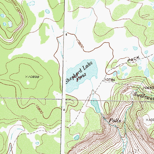 Topographic Map of Shepherd Lake, CO