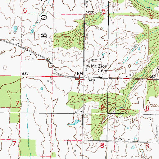 Topographic Map of Whitaker School (historical), IL