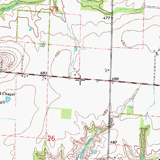 Topographic Map of East Chapel School (historical), IL