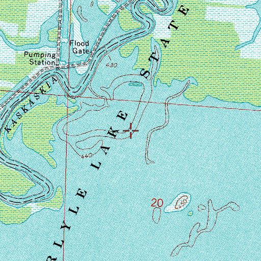 Topographic Map of Old River Lake (historical), IL