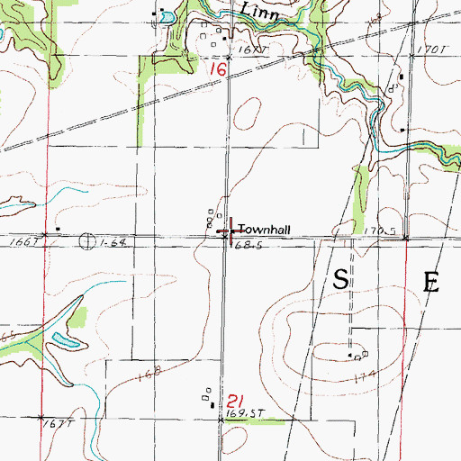 Topographic Map of Sefton Townhall, IL