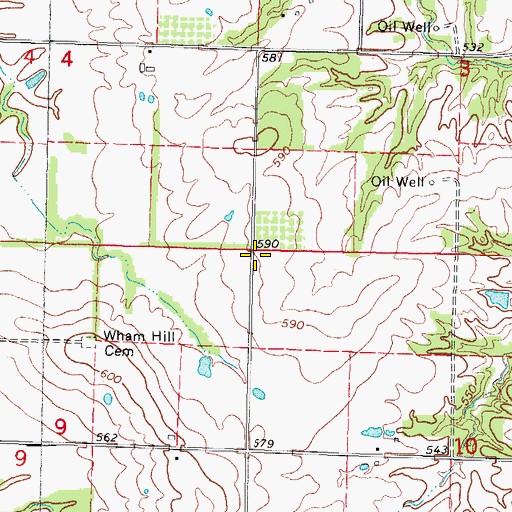 Topographic Map of Cherry Ridge School (historical), IL