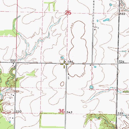 Topographic Map of Red Lick School (historical), IL