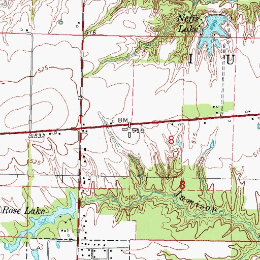 Topographic Map of Stringtown School (historical), IL