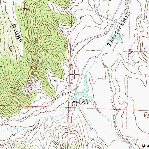 Topographic Map of Thirteenmile Creek, CO