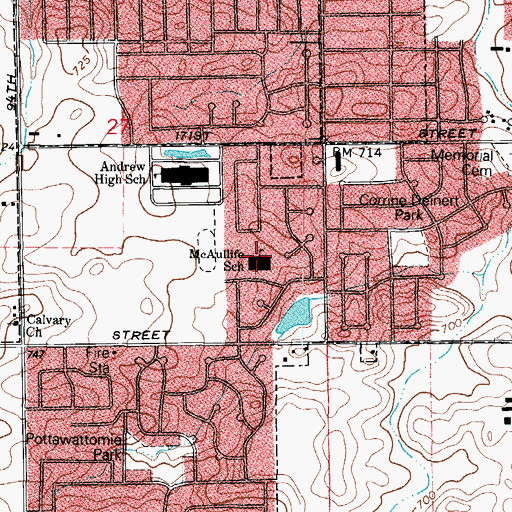 Topographic Map of Christa McAuliffe School, IL