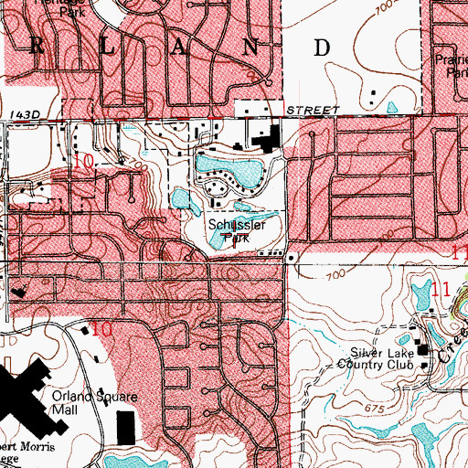 Topographic Map of Schussler Park, IL
