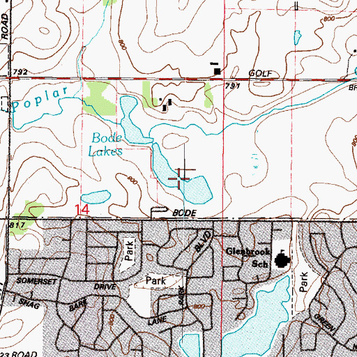 Topographic Map of Bode Lakes, IL