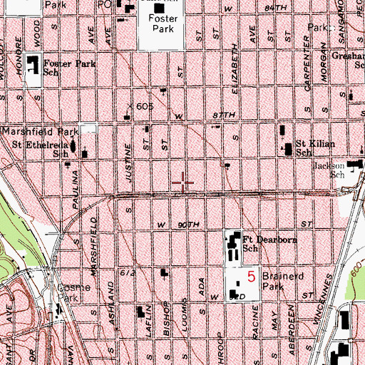 Topographic Map of Brainerd, IL