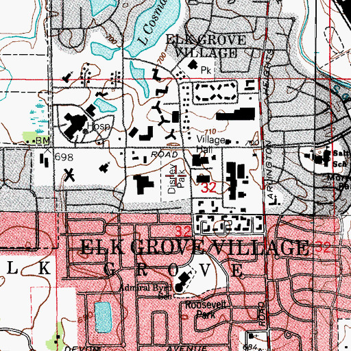 Topographic Map of Disney Park, IL
