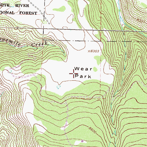 Topographic Map of Wear Park, CO
