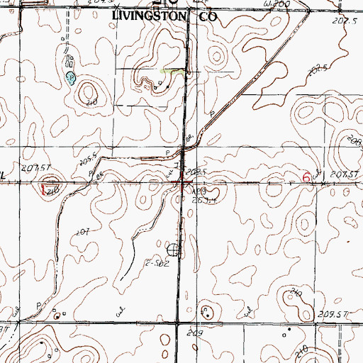 Topographic Map of Adams (historical), IL