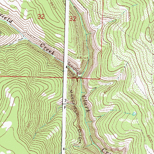 Topographic Map of Mansfield Creek, CO