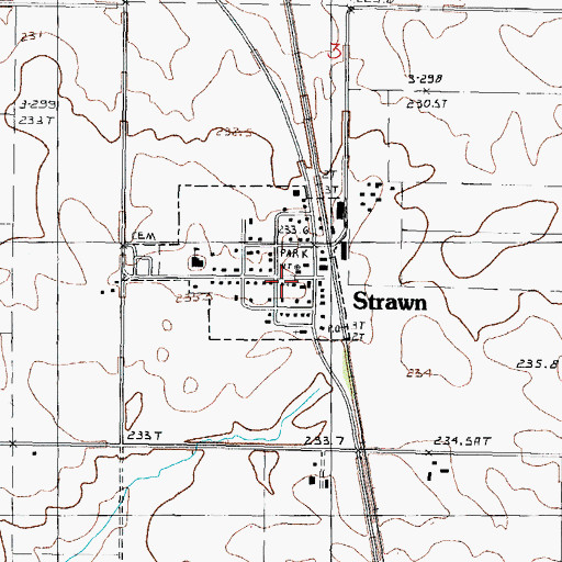Topographic Map of Strawn United Methodist Church, IL
