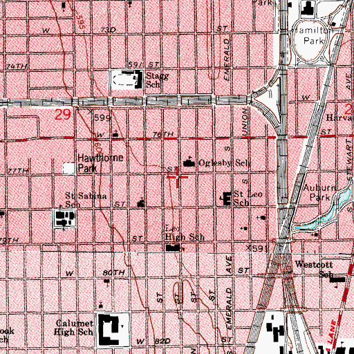 Topographic Map of New Auburn, IL