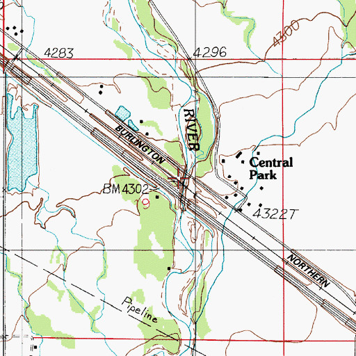 Topographic Map of Ray Angel Bridge, MT