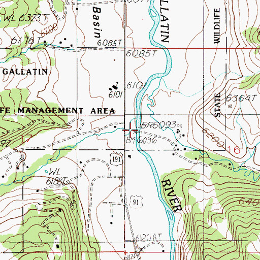 Topographic Map of Porcupine Bridge, MT
