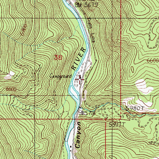 Topographic Map of Moose Flat Campground, MT