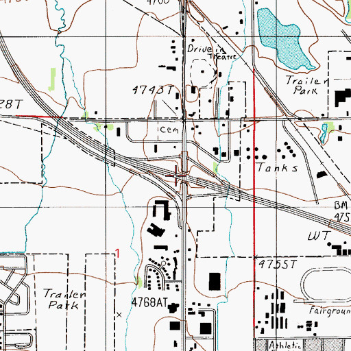 Topographic Map of Interchange 306, MT