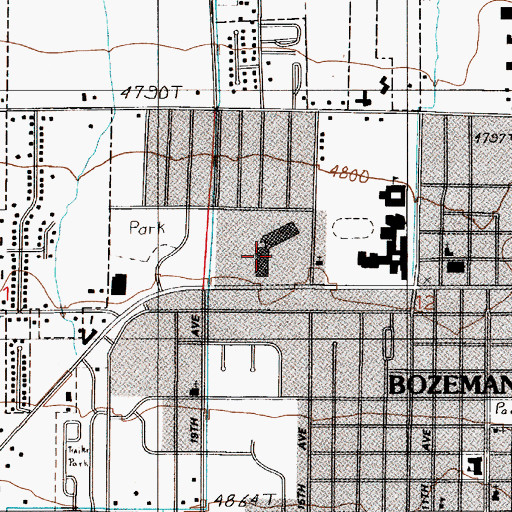 Topographic Map of Buttreys Shopping Center, MT