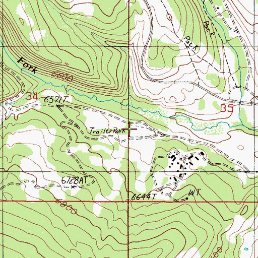 Topographic Map of Big Sky Mobile Home Court, MT