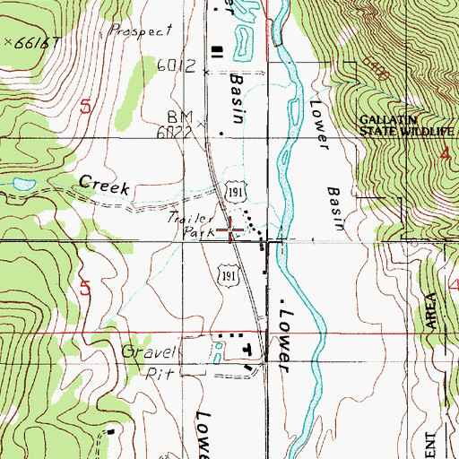 Topographic Map of George Norman Trailer Court, MT