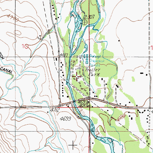 Topographic Map of Forest Park Mobile Home and RV Park, MT