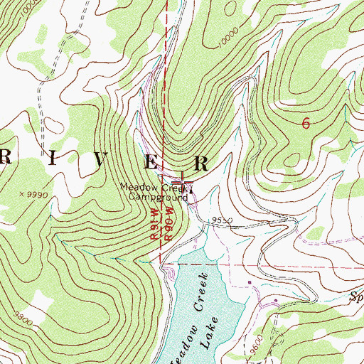 Topographic Map of Meadow Creek Campground, CO
