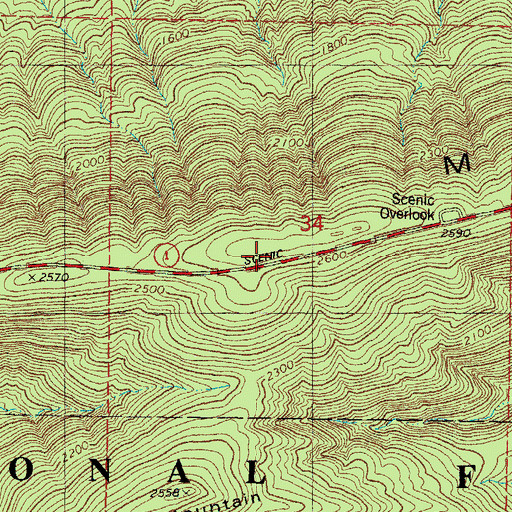 Topographic Map of Quachita National Forest, OK