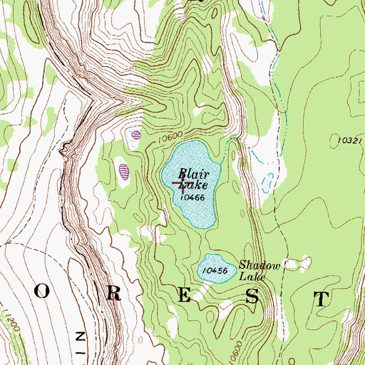 Topographic Map of Blair Lake, CO