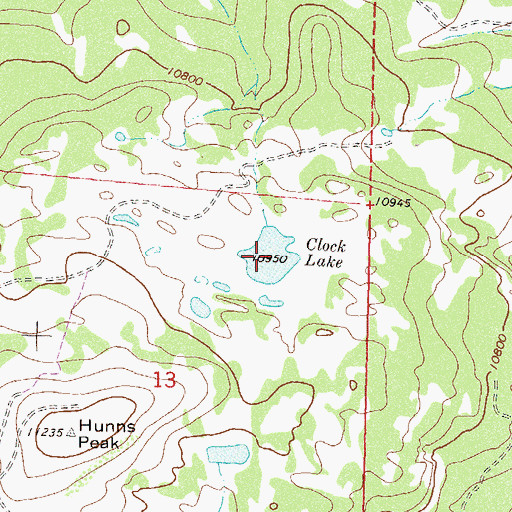 Topographic Map of Clock Lake, CO