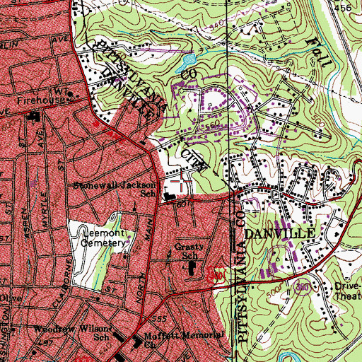 Topographic Map of Stonewall Jackson Park, VA