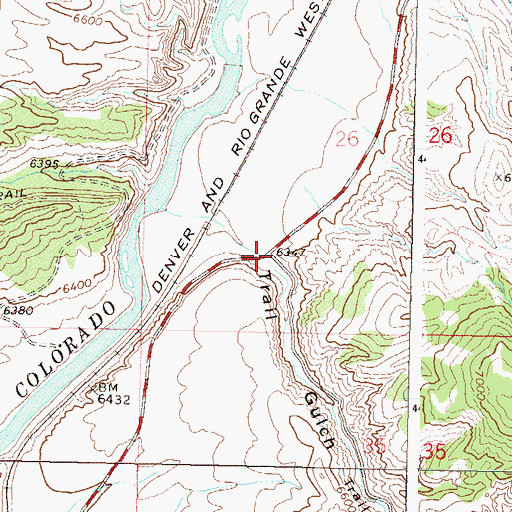 Topographic Map of Trail Gulch, CO