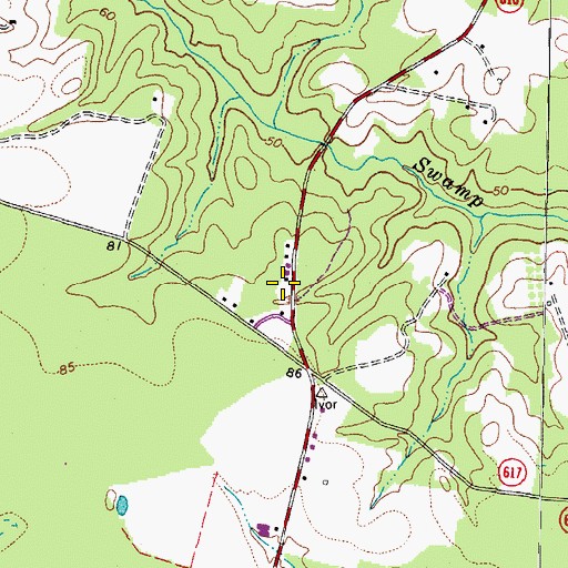 Topographic Map of Coppahaunk School (historical), VA