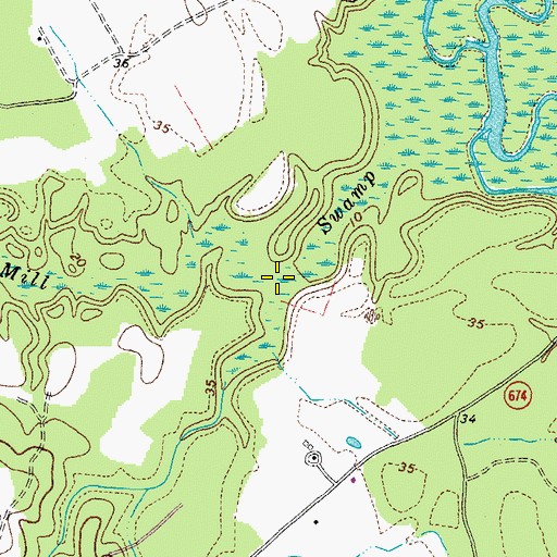 Topographic Map of Dunn Branch, VA