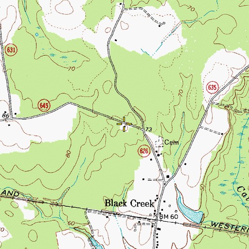 Topographic Map of Sandy Hill School (historical), VA