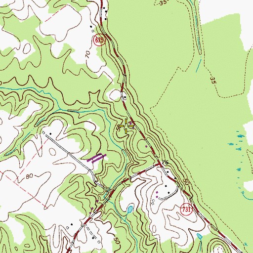 Topographic Map of Sandy Hill School (historical), VA