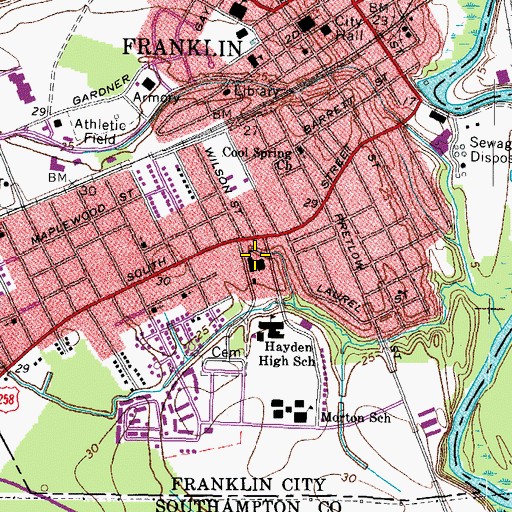 Topographic Map of Hayden Grammar School (historical), VA
