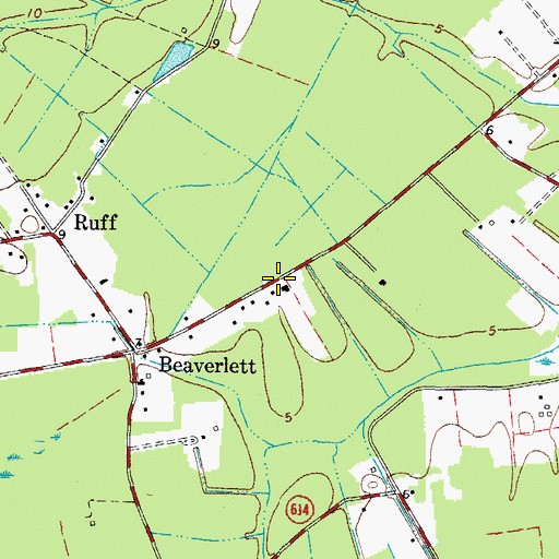 Topographic Map of Beaverdam School (historical), VA