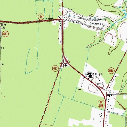 Topographic Map of First Baptist Church Cemetery, VA