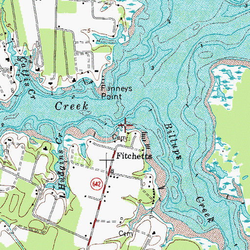 Topographic Map of Fitchett Wharf Landing, VA