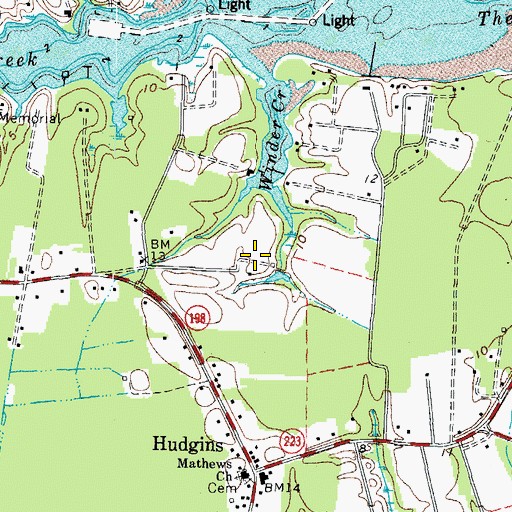 Topographic Map of Hudgins Cemetery, VA