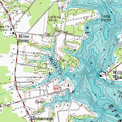 Topographic Map of Ruff Cemetery, VA