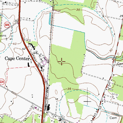 Topographic Map of Capeville Methodist Church, VA