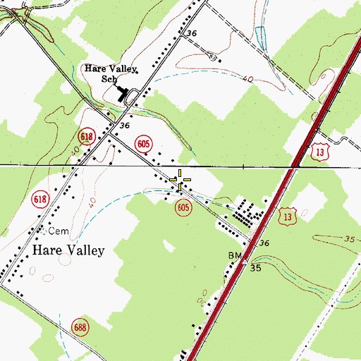 Topographic Map of Hare Valley Estates, VA