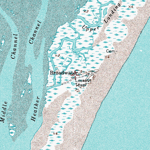 Topographic Map of Hog Island Light, VA