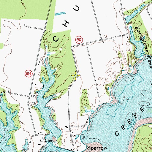 Topographic Map of Hungars Point, VA