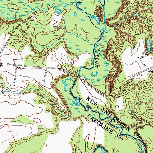 Topographic Map of Toombs Bridge, VA